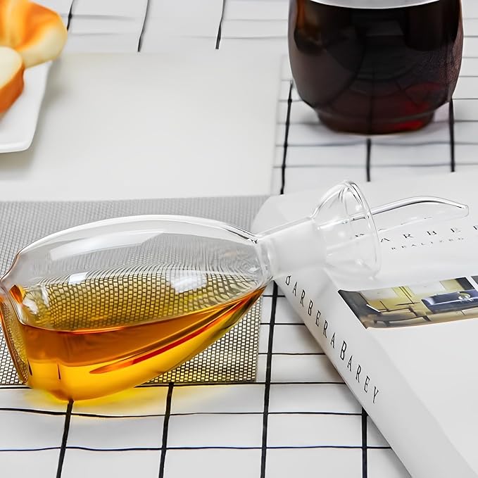 Affogato Glass Oil Bottle with Spout, Olive Oil Dispenser Vinegar Drizzler - Image 7