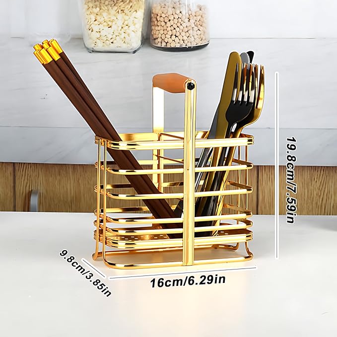 Caliamary Utensil Holder, Stainless Small Stainless Steel Cutlery Drainer Caddy - Image 7