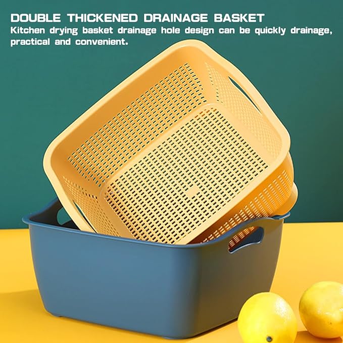Double-layer Draining Basket Plastic Fruits & Vegetable Washing Basket - Image 6