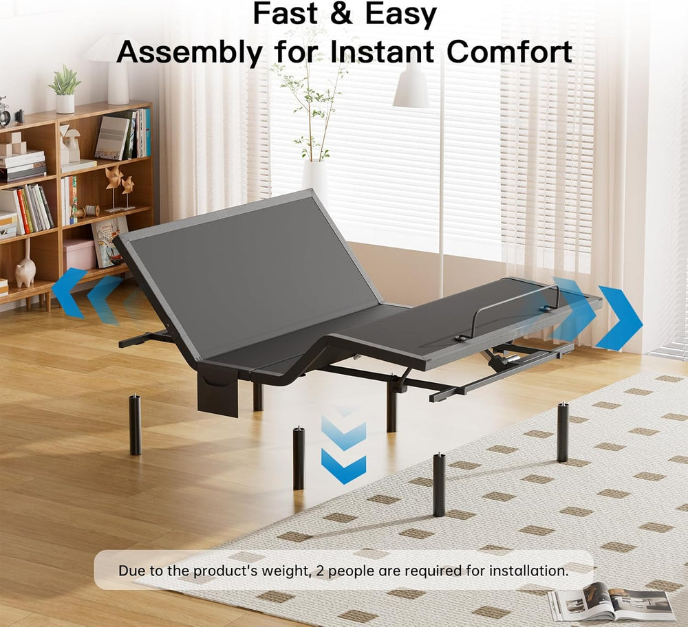 Pipishell Twin Adjustable Bed Frame with Wireless Remote and Zero Gravity