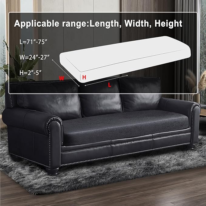 Leather Look Couch Cushion Covers Sofa Seat Slipcovers Sets Couches Furniture - Image 3