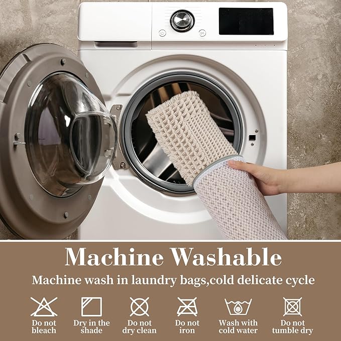RESARE Waffle Bathroom Runner Rugs, Super Absorbent Bath Mat Non Slip Washable - Image 6