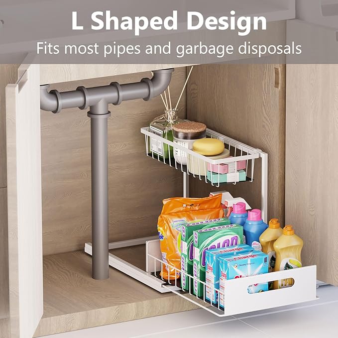 Ceetug Under Sink Organizers and Storage 2 Tier Slide Out Kitchen Cabinet - Image 2