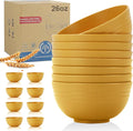 Wheat Straw Bowl Set of 8, Unbreakable Cereal Bowls 26 OZ, Freezer and by WROVA