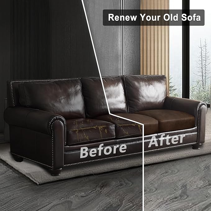 Leather Look Couch Cushion Covers Sofa Seat Slipcovers Sets Couches Furniture - Image 7