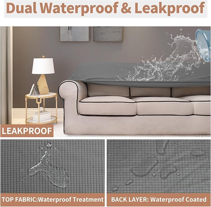 Easy-Going 100% Waterproof Couch Cover, Dual Waterproof Sofa Cover, Stretch - Image 3