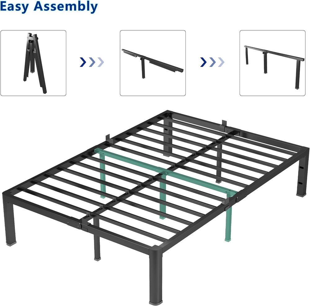 yookare 14 Inch Queen Platform Bed Frame - 3500 lbs Heavy Duty Metal Mattress...