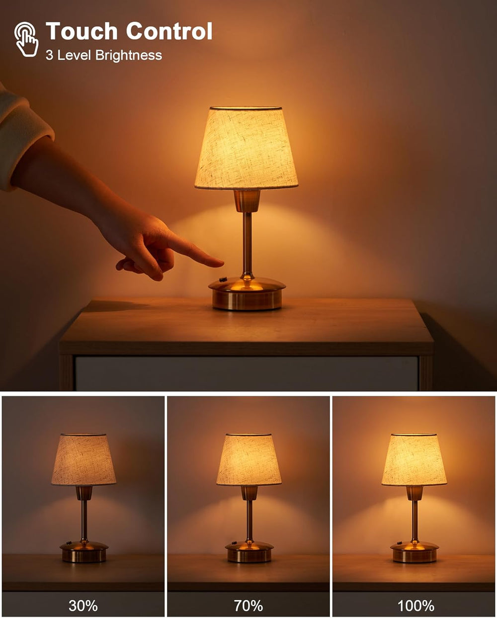 2 Pack Small Rechargeable Cordless Table Lamp for Restaurant Bar