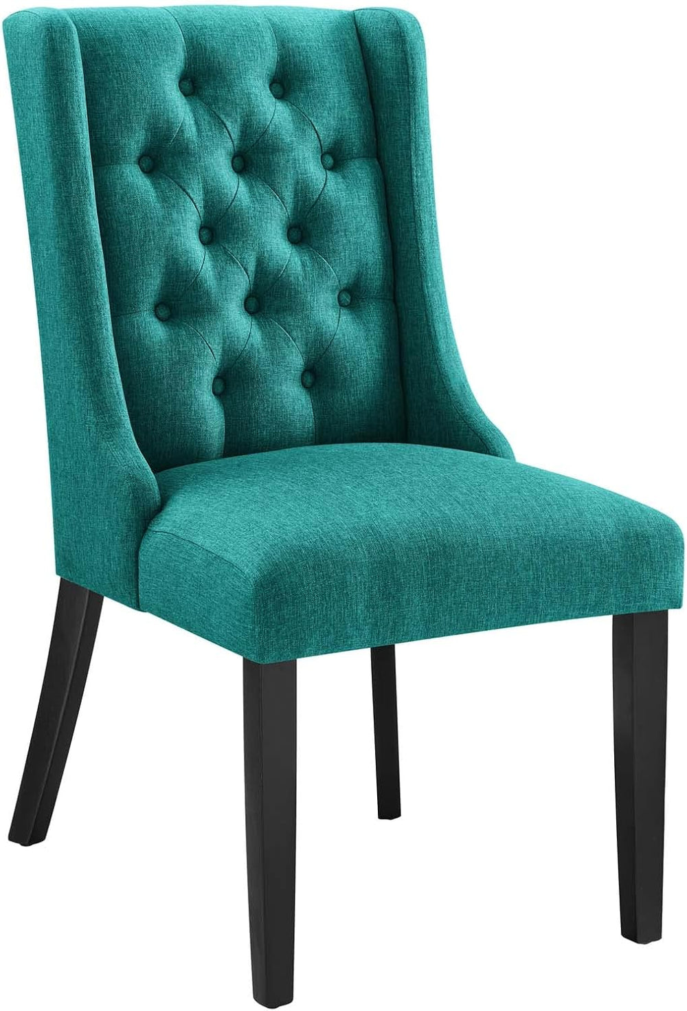 Modway Baronet Button-Tufted Fabric Parsons Dining Chair in Teal