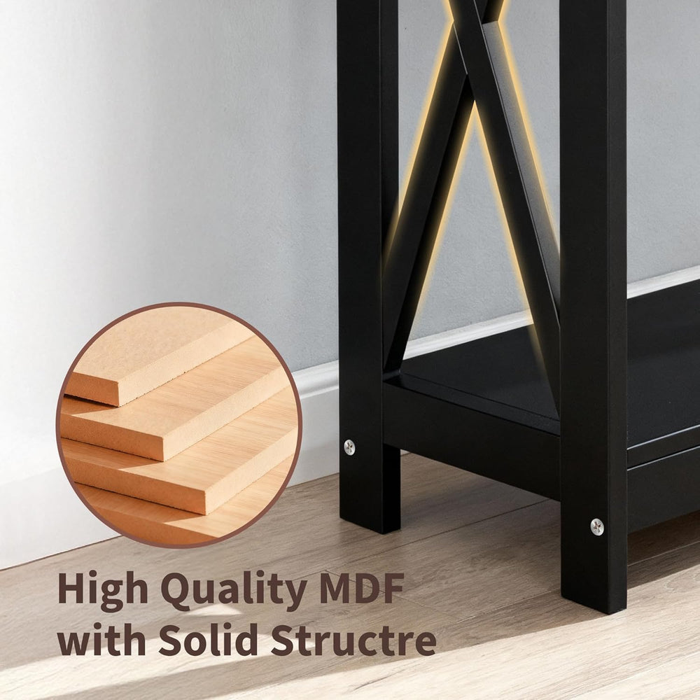 SUPER DEAL Console Table 47”, 2-Tier Narrow Sofa Side Table with Storage Shel...