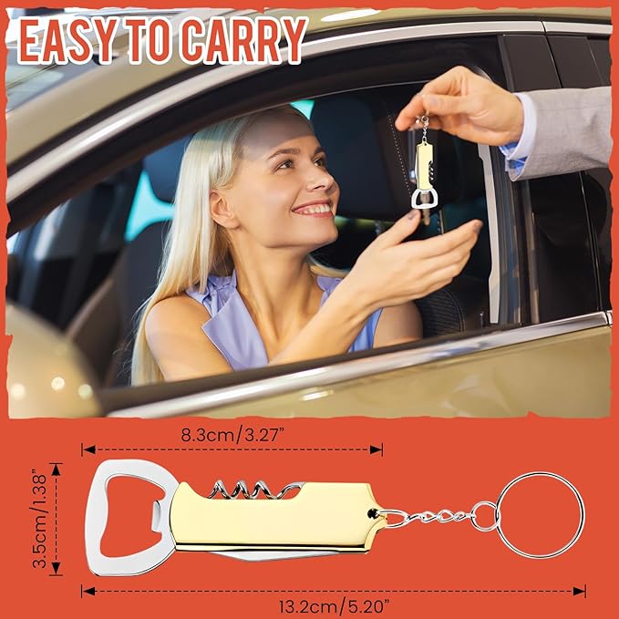 Ziliny 24 Pcs Bottle Opener Keychain Bulk Wine Bottle Beer Opener Keychain - Image 6