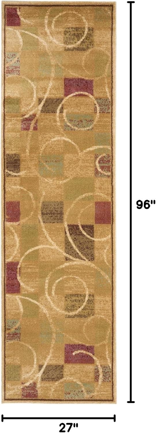 Nourison Home Expressions Beige 2'3" x 8' Area Rug - Easy Clean,...