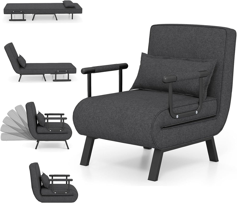 S AFSTAR 4 in 1 Convertible Sofa Chair Bed, Tri-fold Leisure Recliner Sleeper...