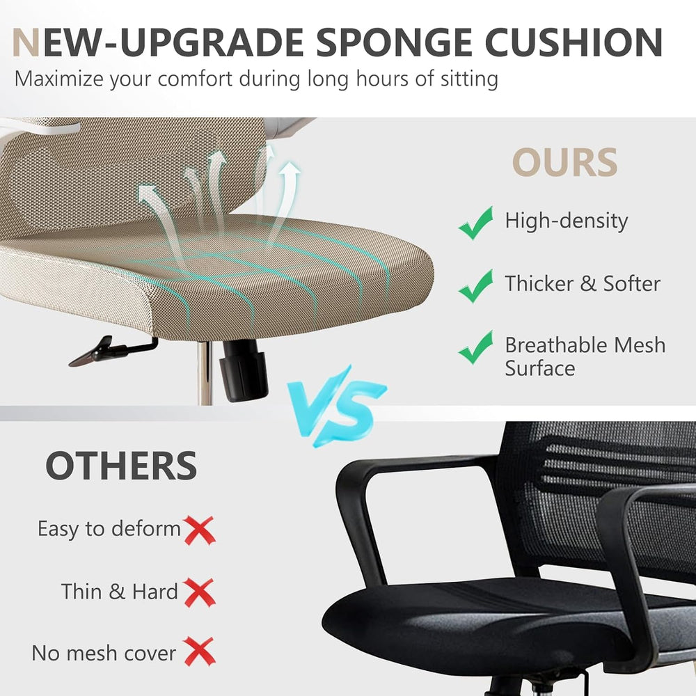 Ergonomic Office Chair with Lumbar Support, High Back Mesh Desk Chair with Fl...