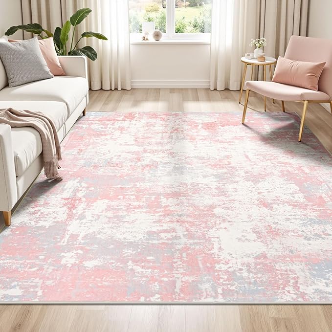 Rugflix 5x7 Area Rugs for Living Room, Washable Large Rug Stain-Resistant Low by RugflixAreaRugs