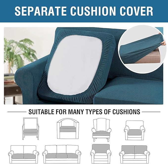 H.VERSAILTEX 4 Piece Stretch Sofa Covers - Image 5