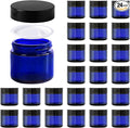 2oz Jars with Lids, Hoa Kinh 24 Pack Blue Glass Jars with Lids Empty Cosmetic by HoaKinh