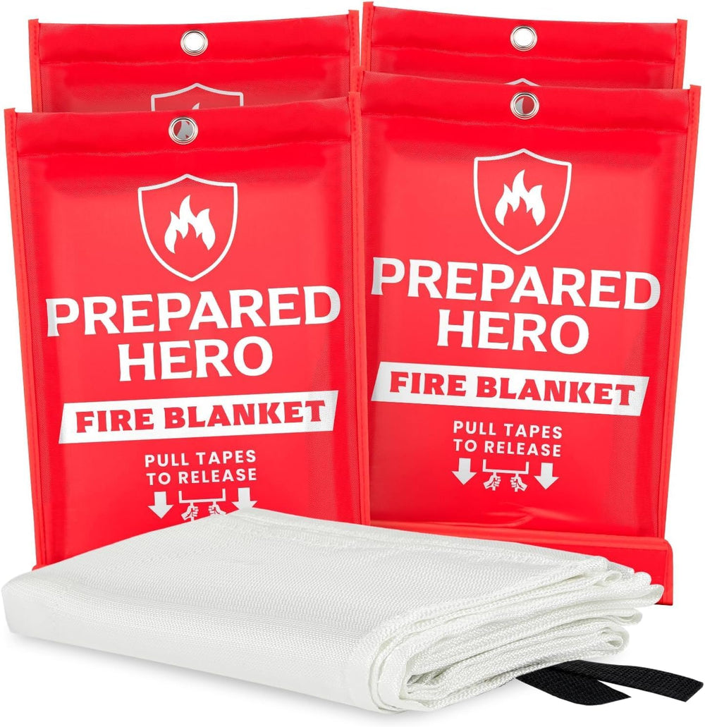 Prepared Hero Emergency Fire Blanket, Kitchen & Home, 39 x 39 in, 4 Pack