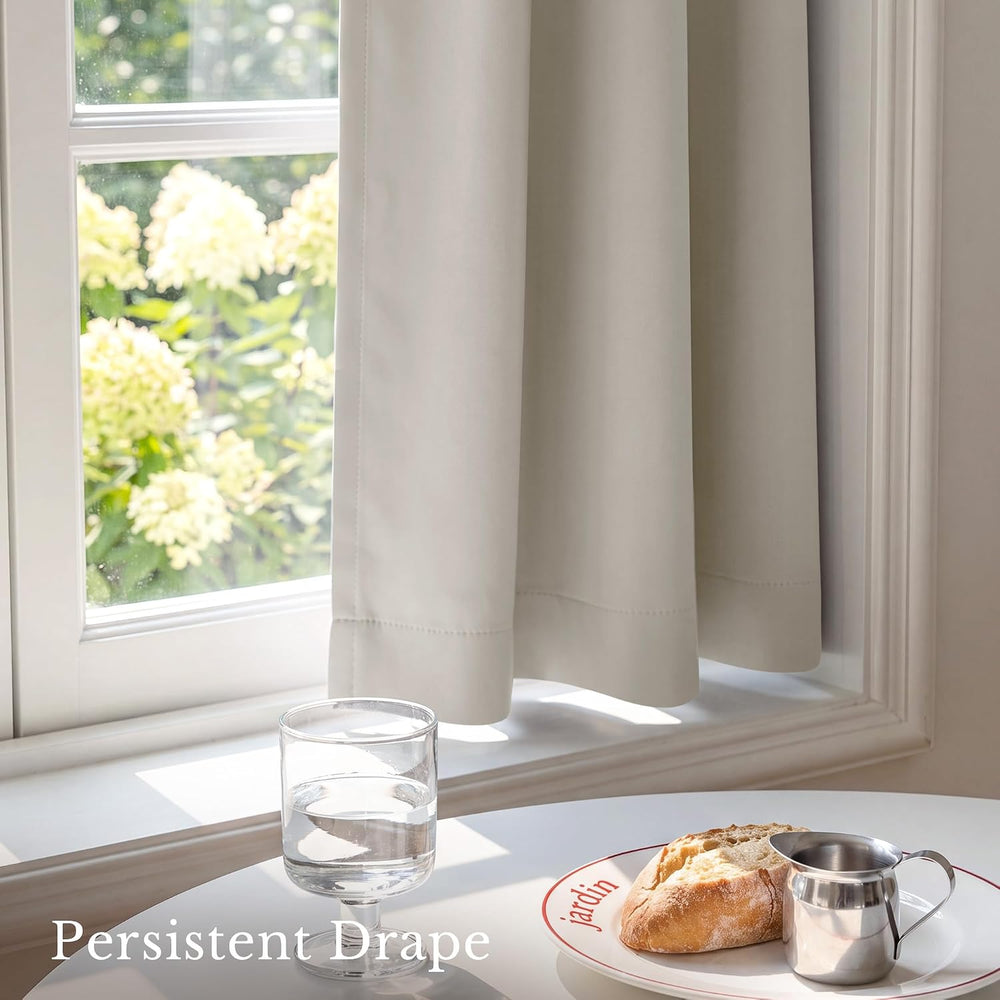 NICETOWN Natural Short Blackout Cafe Curtains 36 Inches Long 4 Panel Sets