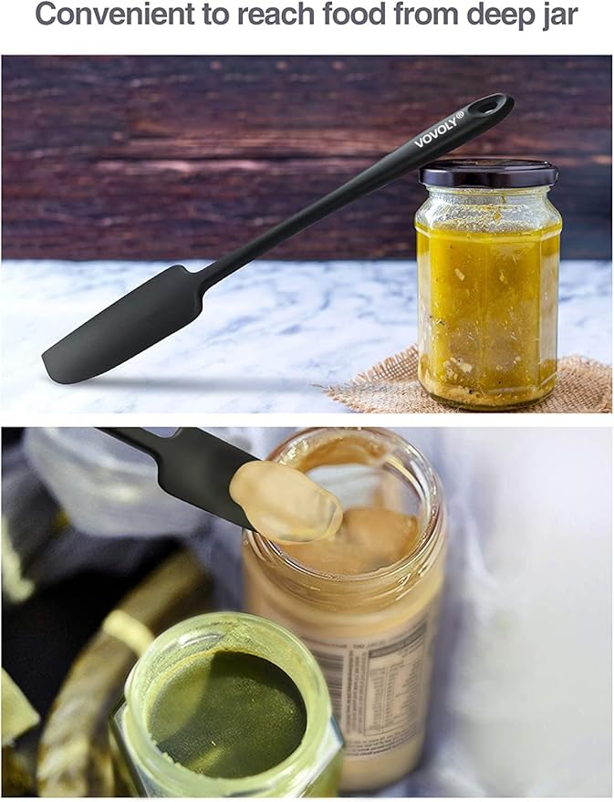 Silicone Jar Spatula, Small Rubber Scraper, Spatulas Silicone Heat Resistant - Image 4