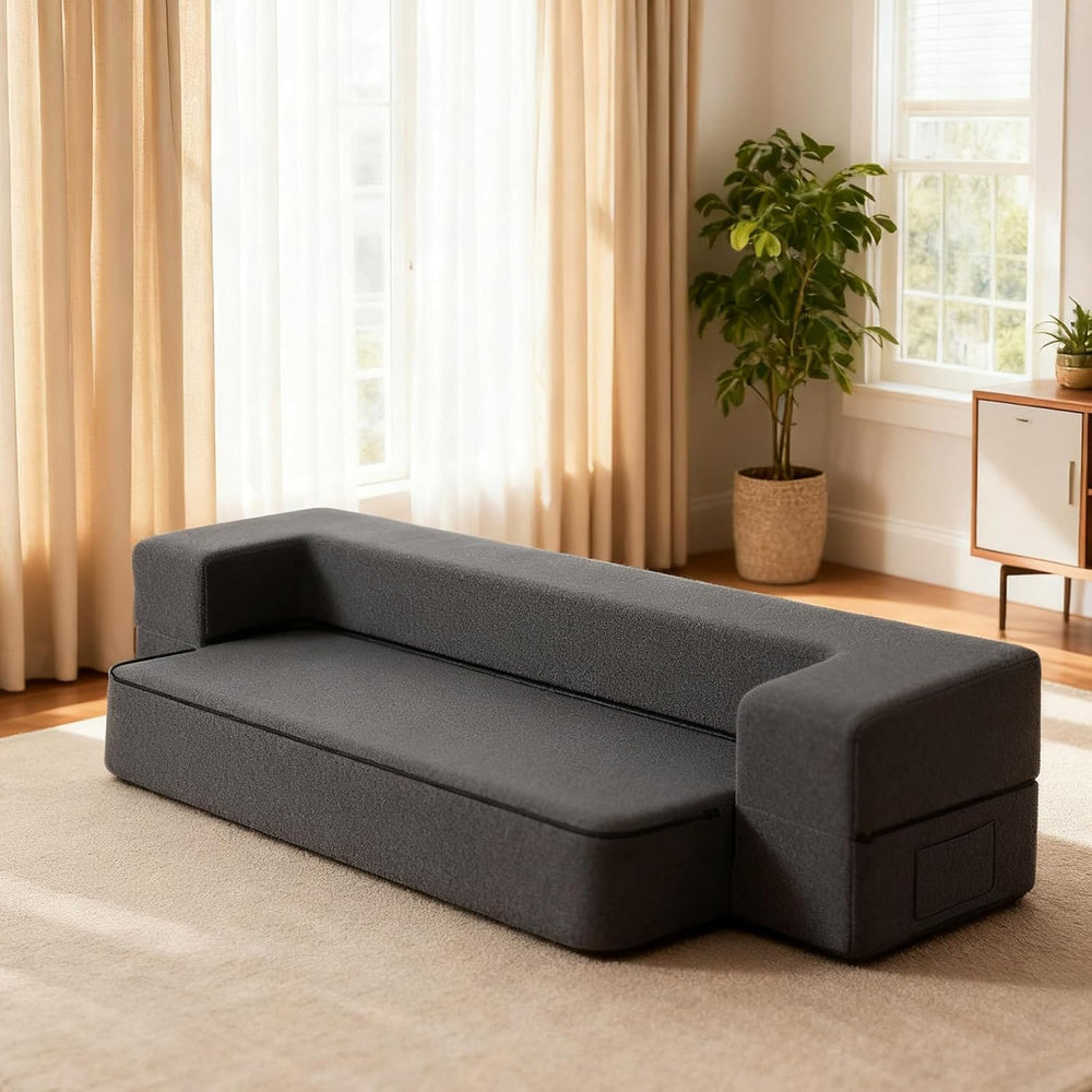 10 Inch Folding Sofa Bed Memory Foam Futon Chair Bed, Modern Fold Out Couch
