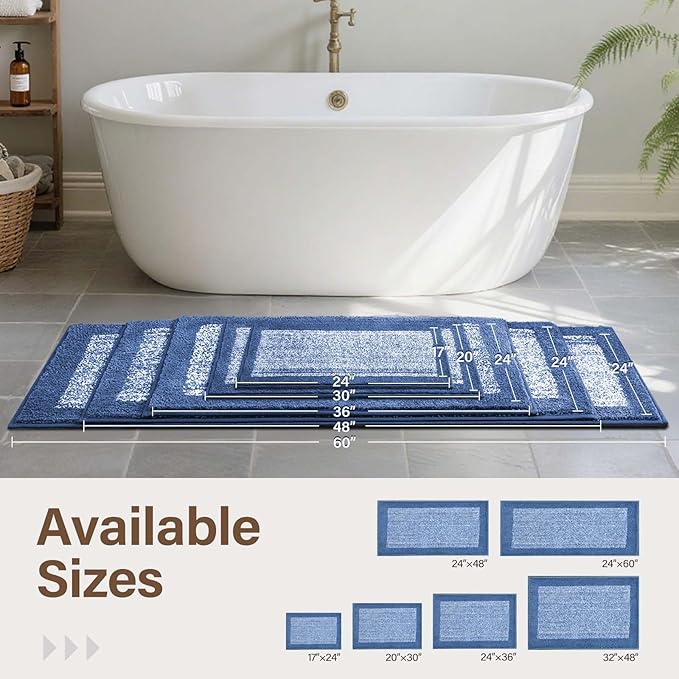 36x24 Large Bathroom Rugs Washable Non Slip, Soft Absorbent Quick Dry Mats - Image 6