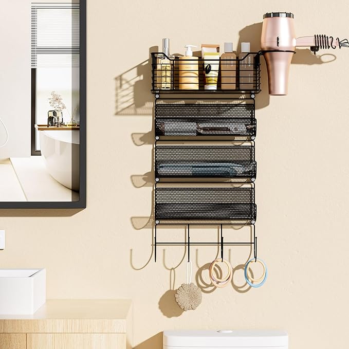 VITVITI Metal Hair Tool Organizer Wall Mount, Hair Dryer Holder - Image 2