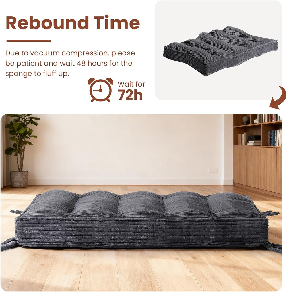 10" Futon Mattress Queen Size,Futons Sofa Couch Bed with Straps, Thick C...