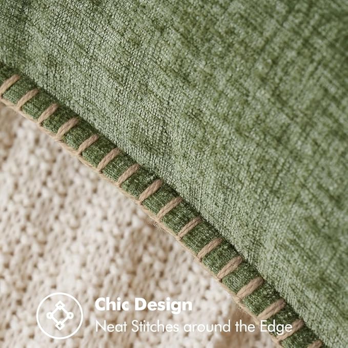MIULEE Pack of 2 Couch Throw Pillow Covers 18x18 Inch Sage Green Farmhouse - Image 2