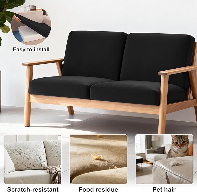 4Pcs Patio Stretch Cushion Covers, Outdoor Sofa Replacement Cover Slipcovers - Image 4