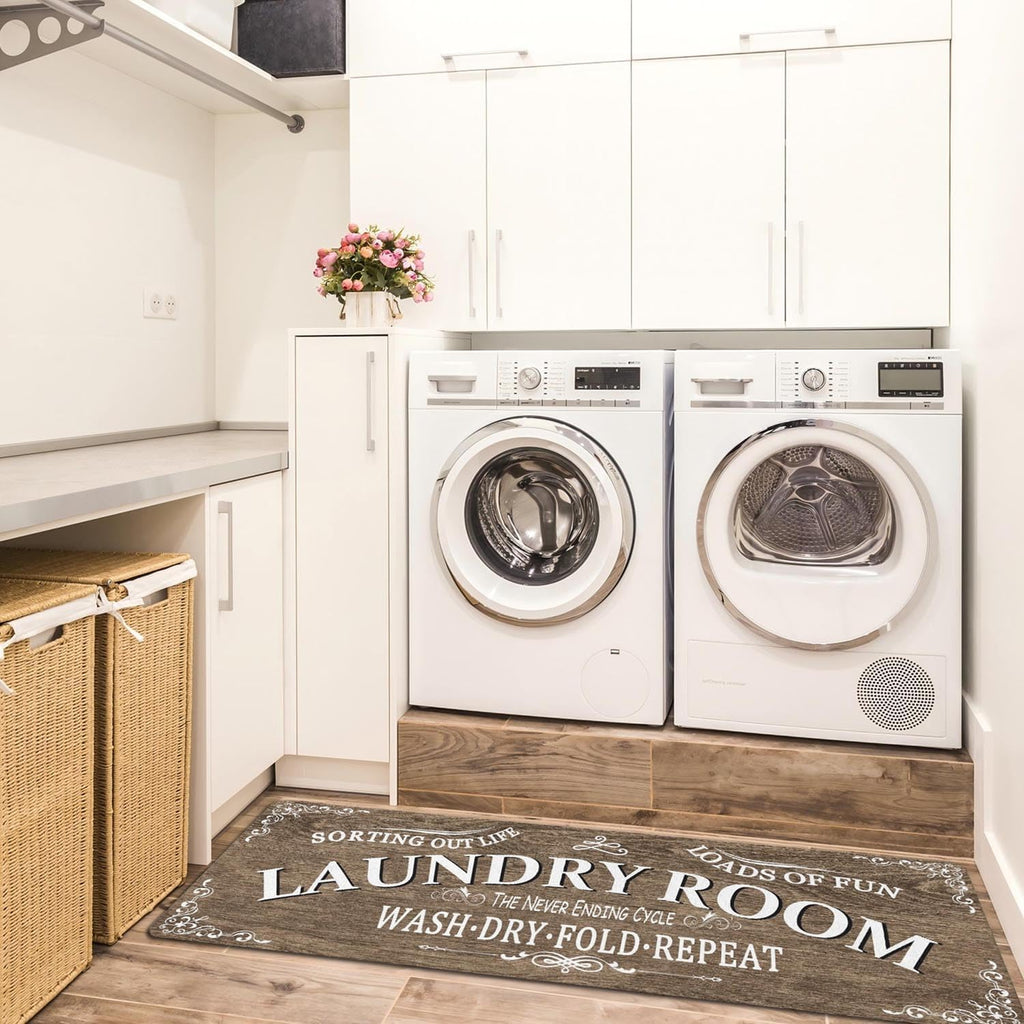 Non Slip Laundry Room Rug - Farmhouse Kitchen Floor Mat -Laundry Room Rug- Runner Decor -Washable Floor Carpet for Washroom Mudroom Kitchen Bathroom Hallway-20 x59