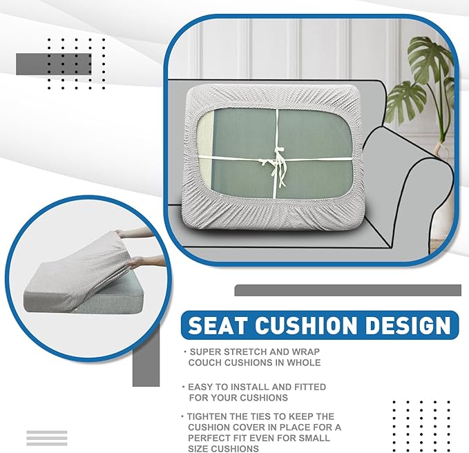 XINEAGE Couch Cushion Covers Seat Cushion Cover Thick Stretch Sofa Slipcovers 1 - Image 6