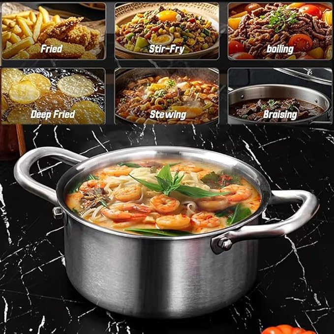 Toutrop Hybrid Nonstick 8-Quart Stockpot, Stainless Steel Stock Pot - Image 3