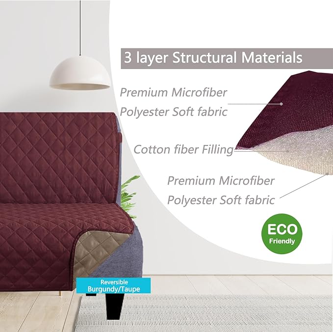 U-NICE HOME Futon Sofa Covers Reversible Sofa Slipcover Armless Cover Furniture - Image 3
