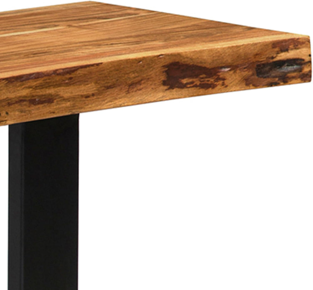 Alaterre Furniture Alpine Live Edge Solid Wood 48" Bench with Metal Legs...