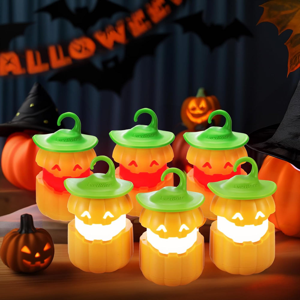 EverBrite 6-Pack Halloween Pumpkin Lantern, Collapsible Light up Pumpkins