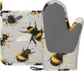 Happy Busy Bees Oven Mitts and Pot Holders Sets Non-Slip Silicone Surface by Unknown