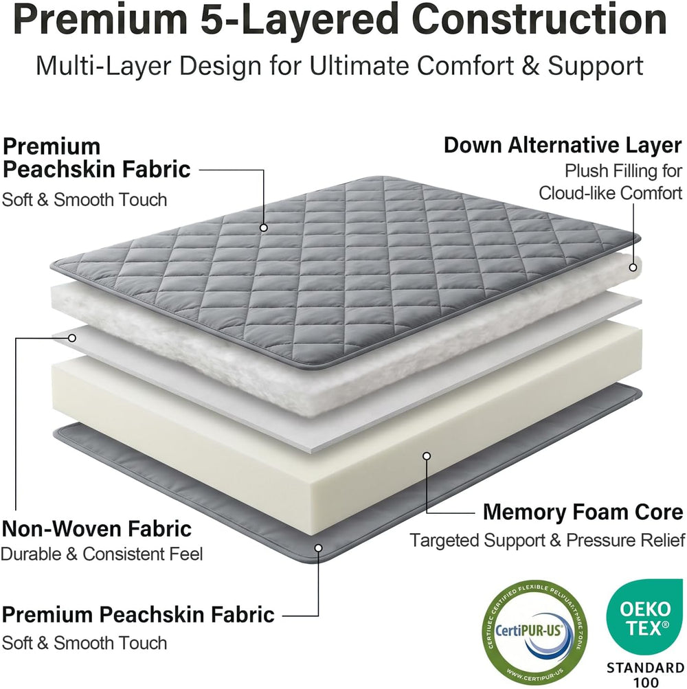 DOWNSTORIA Japanese Floor Mattress, 2.5 inch Futon Mattress Roll Up Tatami Ma...