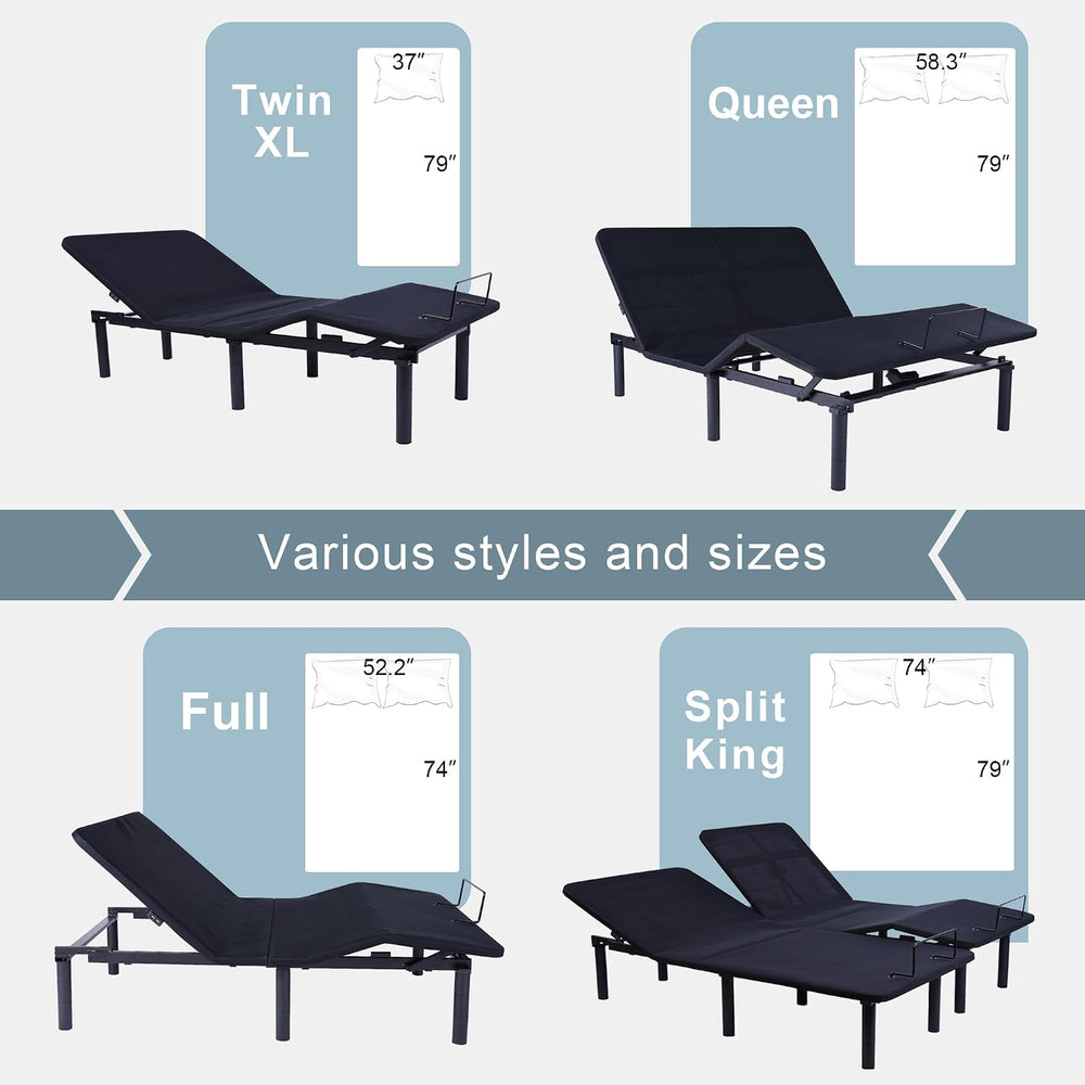 Adjustable Bed Frame TXL Bed Base for Bedroom, No Tools Assembly