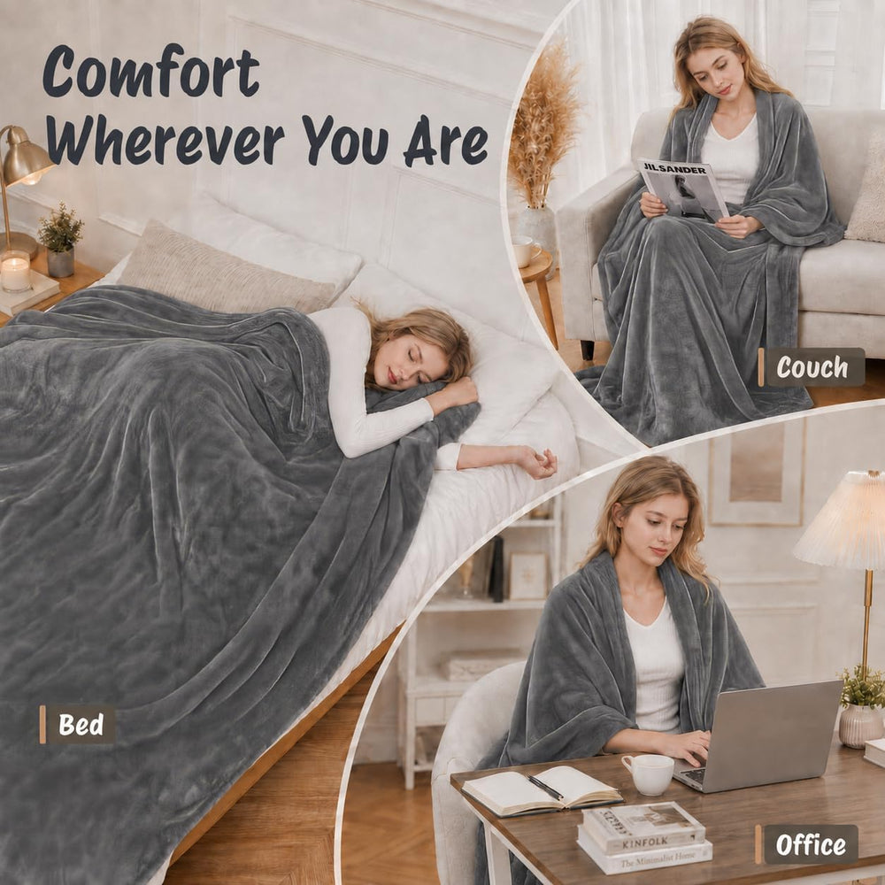 Electric Heated Blanket Full Size 72"x84",Fast Heating Throw, Soft ...