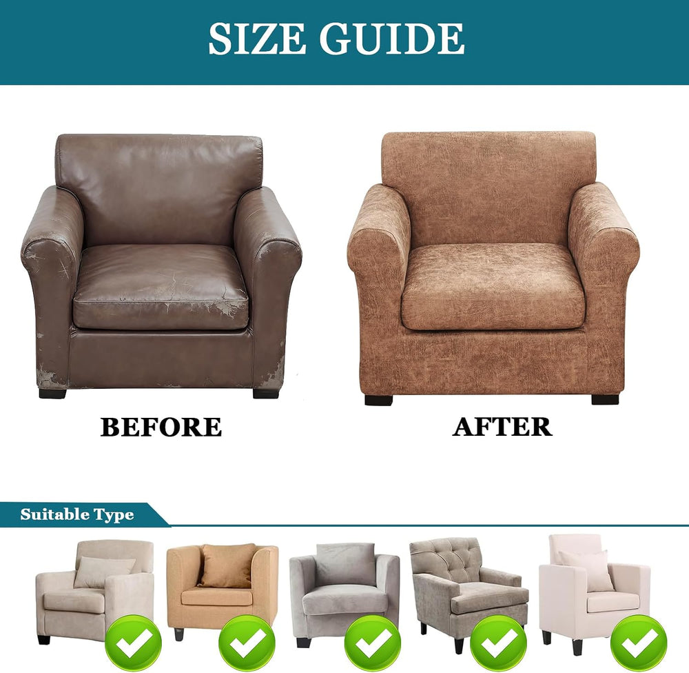 FUANGUI 2 Piece Chair Covers Armchair Arm Covers Chair Couch Covers