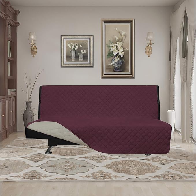 Easy-Going Futon Sofa Slipcover Reversible Sofa Cover Armless Cover Furniture - Image 2