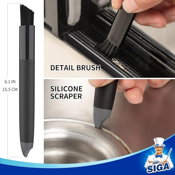 MR.SIGA Grout Cleaner Brush Set, Detail Cleaning Brush Set - Image 5