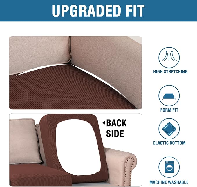 H.VERSAILTEX Super Stretch Individual Seat Cushion Covers Sofa Covers Couch - Image 6