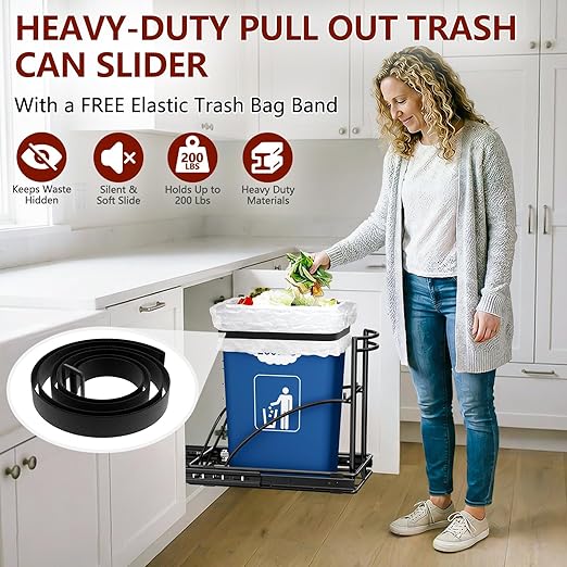ANASTA Under Sink Trash Can Pull Out Trash Hidden