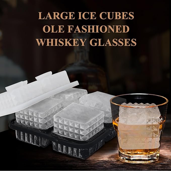 2-Inch Whiskey Ice Cubes Mold, Silicone Ice Cube Trays - Image 6