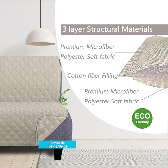 U-NICE HOME Futon Sofa Covers Reversible Sofa Slipcover Armless Cover Furniture - Image 3