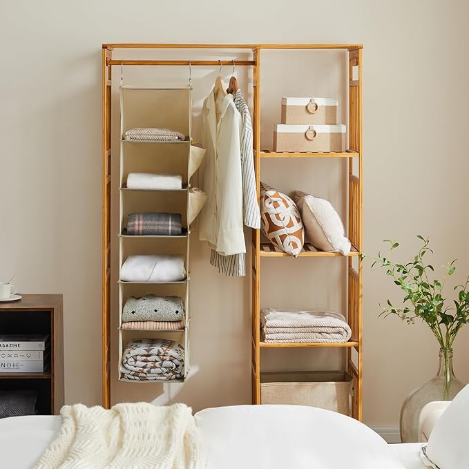 YOUDENOVA Hanging Closet Organizer, 6-Shelf Closet Hanging Storage Shelves - Image 2