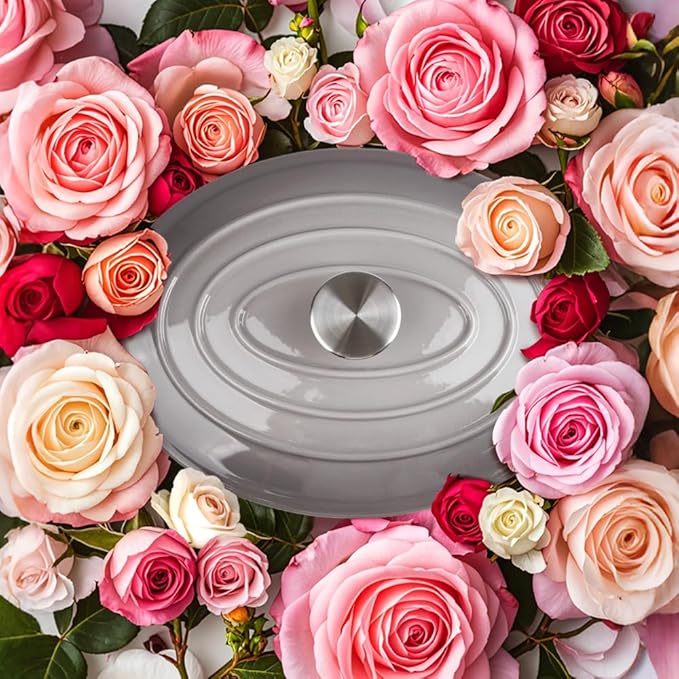 5.5 Quart Oval Enameled Cast Iron Dutch Oven Pot