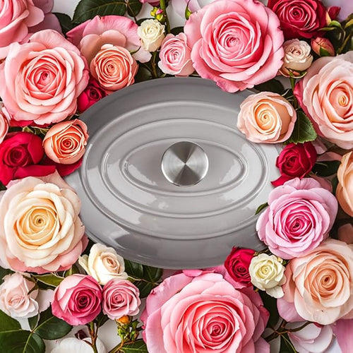 5.5 Quart Oval Enameled Cast Iron Dutch Oven Pot - Image 2